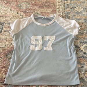 Blue and White Raglan Shirt